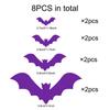Black & Pink Halloween Bat Wall Stickers for Kids' Room Decoration & Party Ambiance