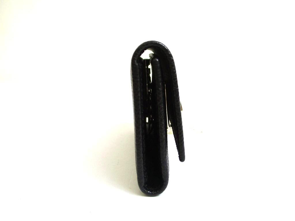 Authentic BVLGARI Black Leather Logo Clip 6 Pics Key Chain #a765  Refurbished