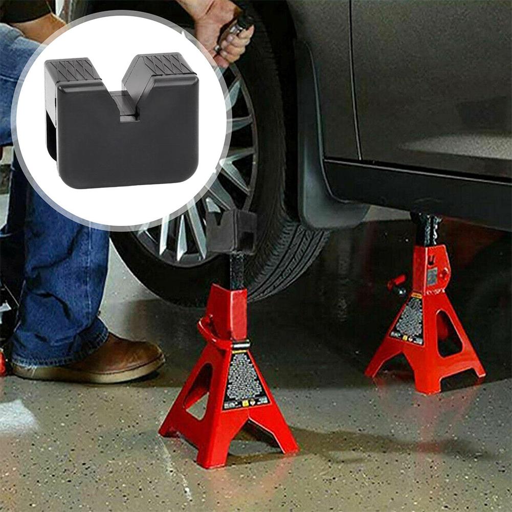 1/2pc Car Jack Rubber Pad Car Slotted Lift Jack Stand Rubber Pads Universal Repair Tools Frame Protector Adapter Jacking Tools