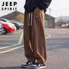 JEEP SPIRIT Men's Loose Wide-Leg Cargo Pants