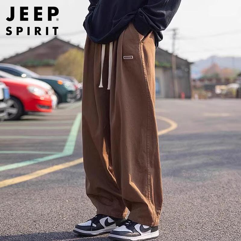 JEEP SPIRIT Men's Loose Wide-Leg Cargo Pants