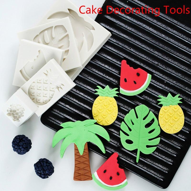 Pineapple Flower leafs veiner silicone cake mold fondant sugar mould