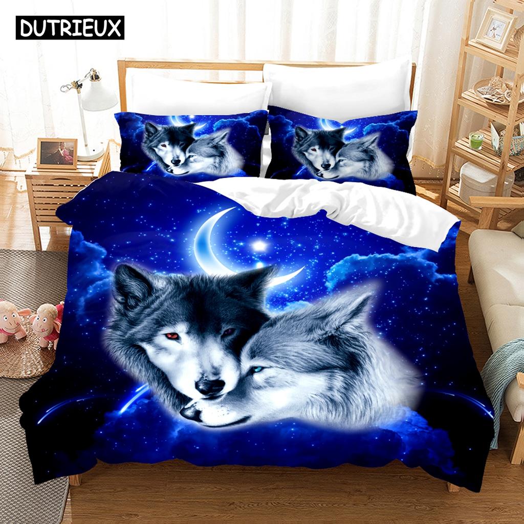 Wolf Cute Animal Bedding Set 3d Printing Kids Adult Luxury Gift Duvet Cover Comfortable Home Textiles Single Full King Size