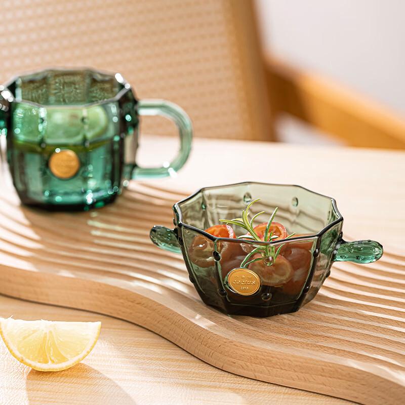 LOVWISH Cactus Glass Cup and Bowl Set
