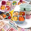 4Pcs/Set Stackable Snack Containers 4 Compartments Divided Snack Box Fruit Lunch Box  Travel