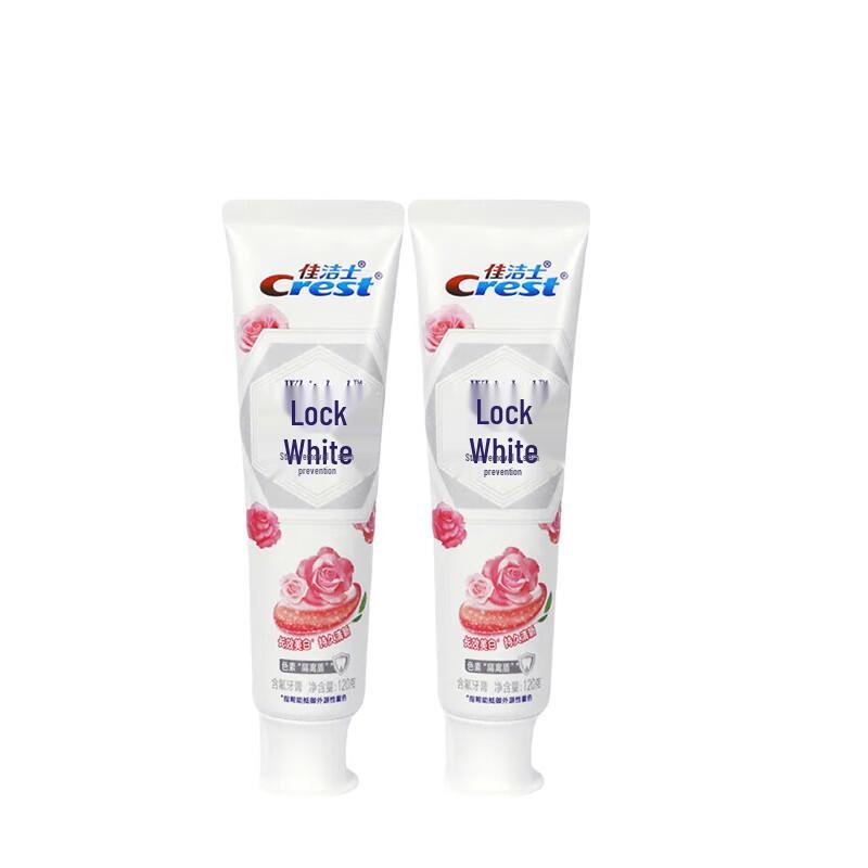Crest Dual-Color Whitening Toothpaste (Rich Rose Scent), 2x120g Pack