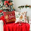Christmas Gingerbread Joyful Sweet Wishes & Whimsical Pillow Covers Decorative Home Double-sided Print Living Room Pillowcase