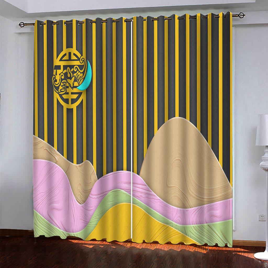 Curtains For Bedrooms Scandinavian Abstract Background 3D Window Curtains Home Decor Living Room Curtains Kitchen Door Drapes