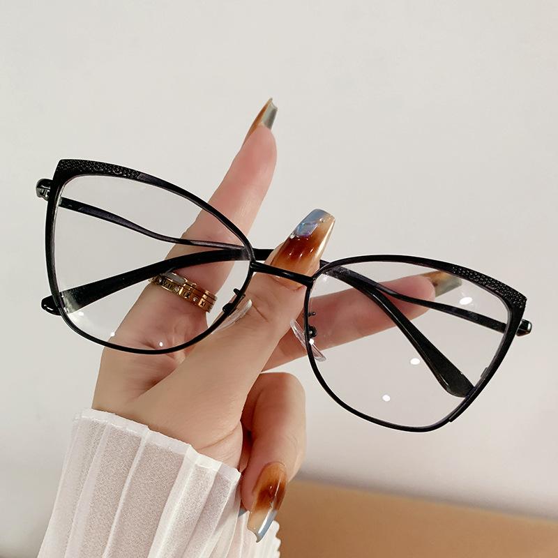 

Personalized anti blue light glasses for women trendy metal cat eye frames fashionable computer goggles