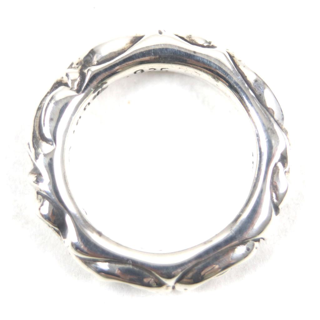 Great CHROME HEARTS Ring Scroll Banding Silver 925 Mens Used