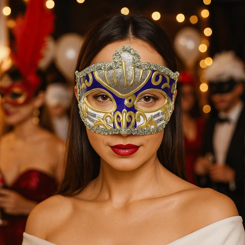 Halbgesichts-Glitzermaske Plastik Venedig Maske Einfache Halloween-Masken Männer