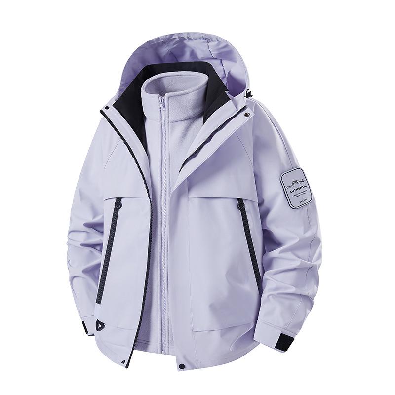 2025 Custom Logo Men's & Women's 3-in-1 Mountaineering Detachable Fleece Jacket Set