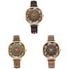 Vintage Ethnic Style Womens Quartz Watch With Colorful Canvas Strap For Casual Fashion And Gift