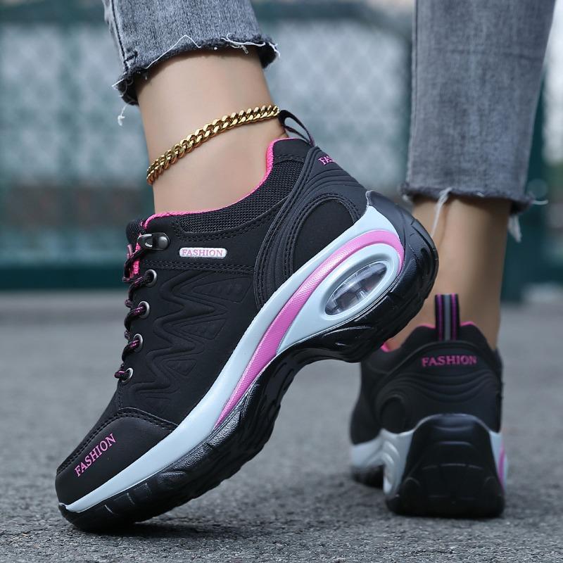 Outdoor Wanderschuhe Dicksohlige Schuhe mit Höhenabsatz Rutschfeste Weichsohlige Schuhe Lässige Damenschuhe Freizeitschuhe