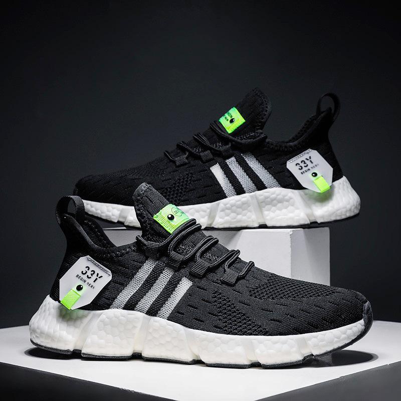Foreign Trade Popular Men's Shoes 2025 Fly-woven Mesh Ultra-light Couple Running Shoes Men's Casual Breathable Sports Shoes