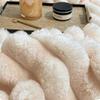 Ultra Soft Faux Rabbit Fur Throw Blanket Warm Plush Striped Blankets Conditioning Quilt Fluffy Throws For Couch Chair Sofa