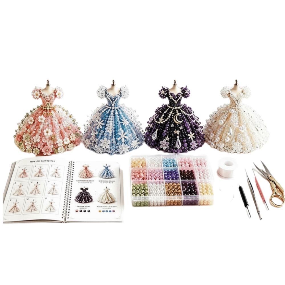 Kit per tessitura con perline Piccole Perline Kit per Arte con Perline Design Carino Kit Vestito con Perline 3D Decorazione per la Casa