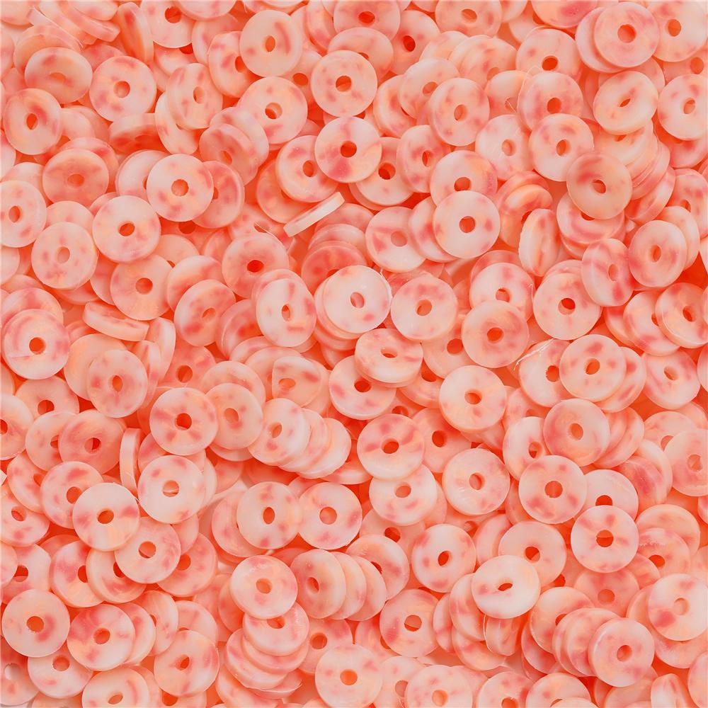 350pcs 6mm Flat Round Polymer Clay Beads Loose Spacer Beads for Jewelry Making DIY Needlework Bracelet Necklace Accessories