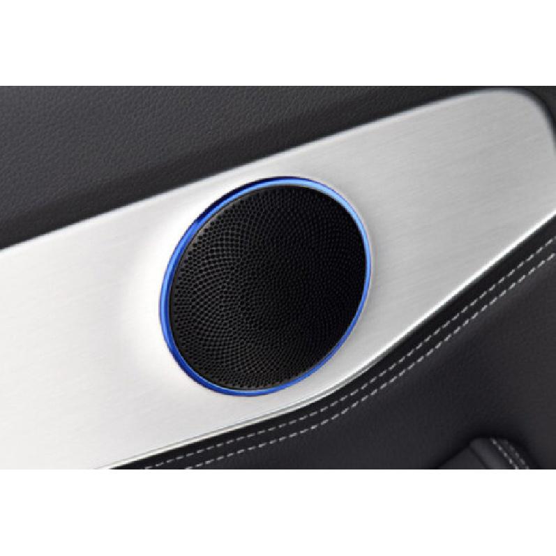 2016- Trim 4X Aluminum Blue Inner Door Speaker Frame Cover For Benz GLC X253