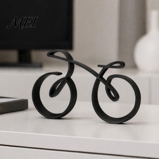 Schreibtischzubehör für Männer 3D-gedrucktes Fahrradornament, Abstrakte Fahrradskulptur, Kreatives Geschenk Radfahrerfigurine, Modern Minimalistisch Radfahren
