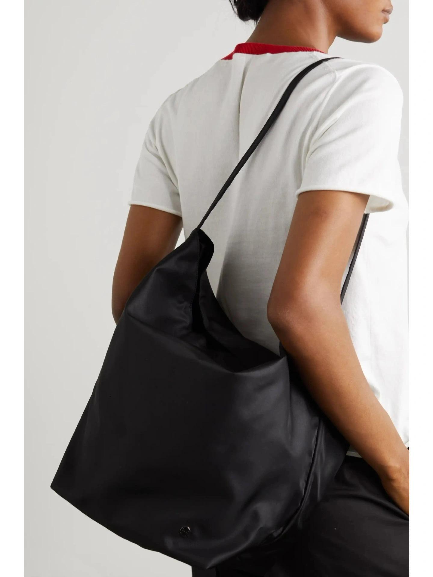 Water Bucket Bag, Spring New Waterproof Nylon Cylindrical Bag, Women s Large Capacity Single Shoulder Commuting Tote Bag чёрный