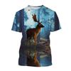 New Fashion Outdoors Jungle Animal Deer Graphic T Shirts For Men Summer Casual Personality Trend Printed O-neck Short Sleeve Top