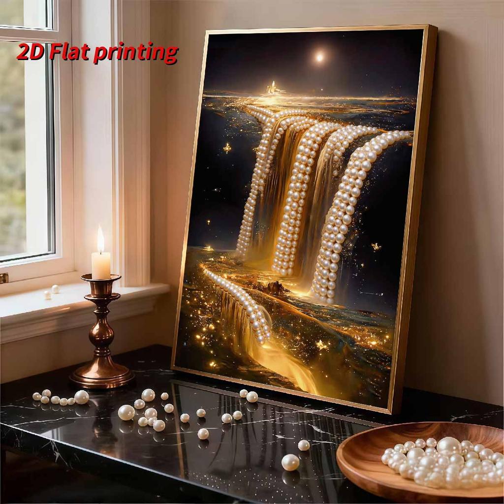 Kits de Arte de Cascada Río Estelar DIY con Perlas 15.7x19.6 pulgadas Kits de Arte de Gemas Pintura con Perlas Sin Marco para Adultos Idea de Regalo Decoración de Pared para el Hogar
