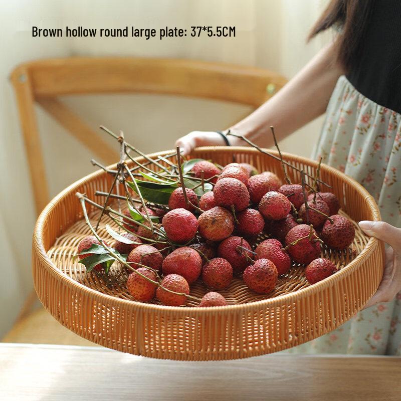Handwoven Double-Layer Bamboo Fruit & Tea Basket
