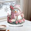Double Sided Acrylic Ornaments Christmas Theme 2D Ornament, Double-sided Holiday Decoration, Festive Room Decor Stable Base Religious Ornament