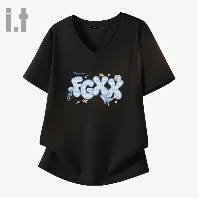 

Fingercroxx Women s Summer Ice Silk Loose Fit V-Neck T-Shirt M