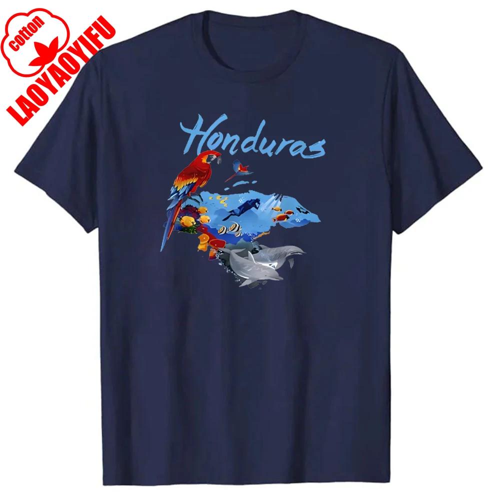 Honduras Damen Lässig Sportlich T-Shirt Honduras Grafikdruck Polyester Strickstoff Rundhalsausschnitt Ganzjahresmode Freizeitkleidung