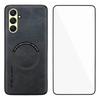 WANLONFENG YBP Series For Samsung Galaxy A26 5G Magnetic Case with Tempered Glass Film PU+TPU Phone Cover Large Cutout