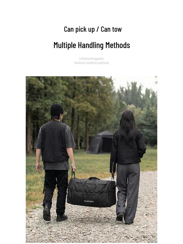 BLACKDOG Large Capacity Rolling Travel Bag: Portable Outdoor Handheld Luggage for Short-Distance Trips