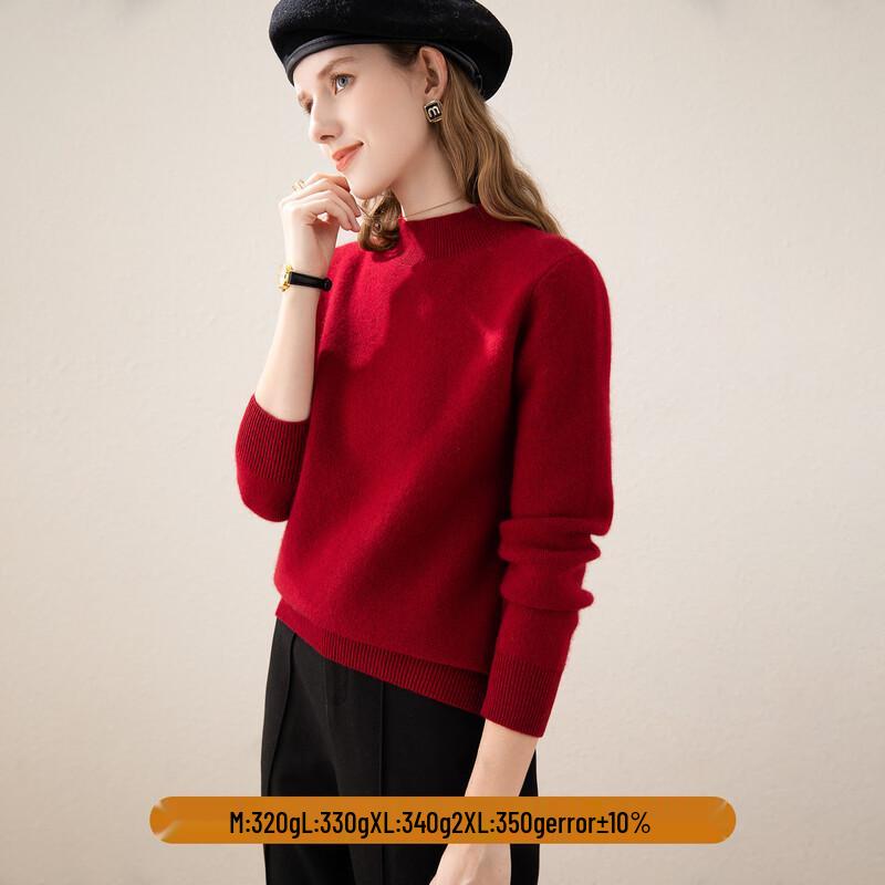 TUHUANG Women's Thickened Pure Cashmere Half-High Collar Sweater TW895971