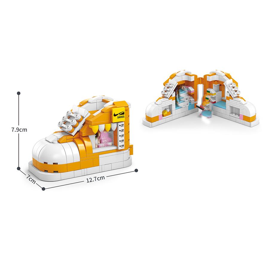 8 Style Mini Street View City Architecture Building Blocks Snack Store Shop House Model Bricks Puzzle Castle Toys for Children