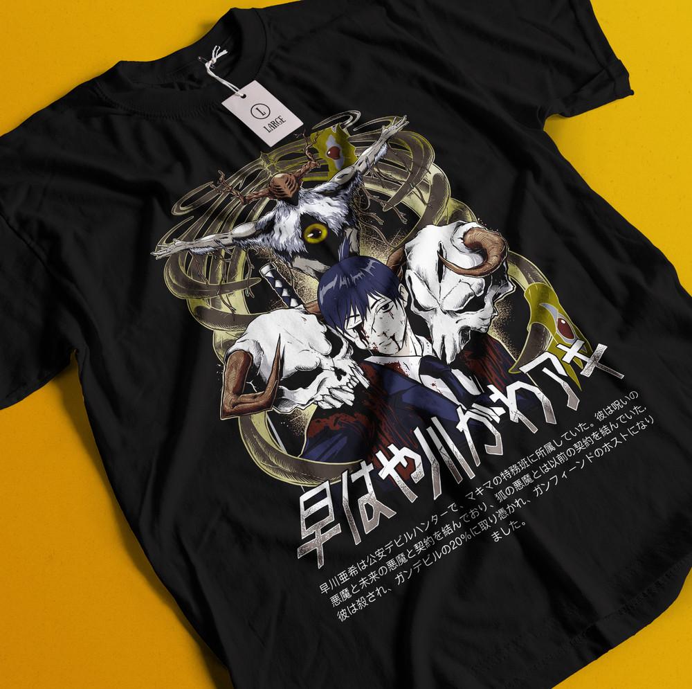 

Человек-бензопила Макима Футболка Аса Аки Аниме Дэнджи Футболка Пауэр Футболка Все размеры 3XL