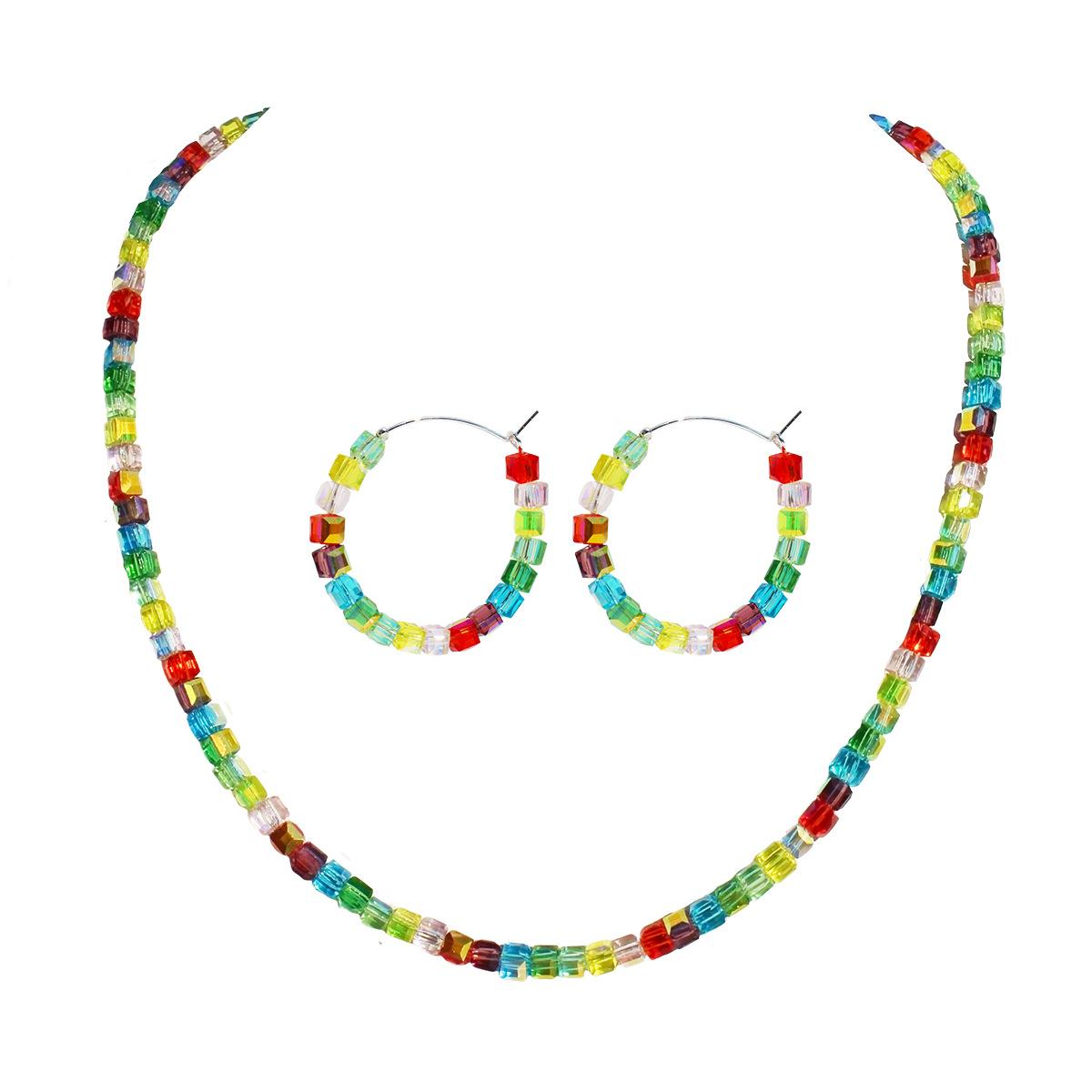 

Летний новый комплект серег Rainbow Guardian Color AB с квадратной огранкой из бисера и кристаллов для отпуска, пляжа и ветра 574