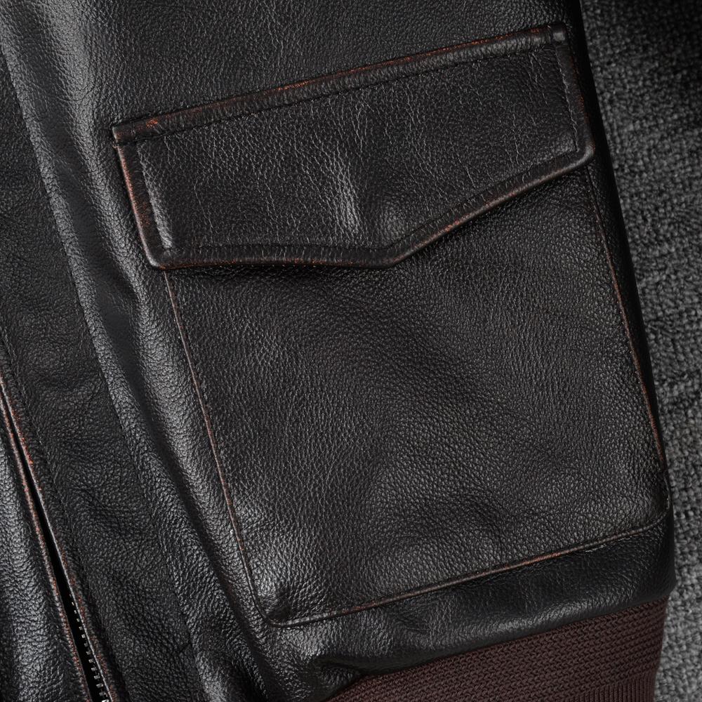 Flight Suit A2 Leather Jacket Men Genuine Cow Pilot Bomber Jackets Men's Cowhide Coat Spring Autumn