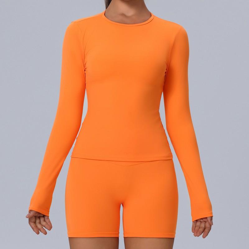 Womens Long Sleeve Yoga Top Tight Fit Breathable Workout Shirt Gym Running Dance Fitness