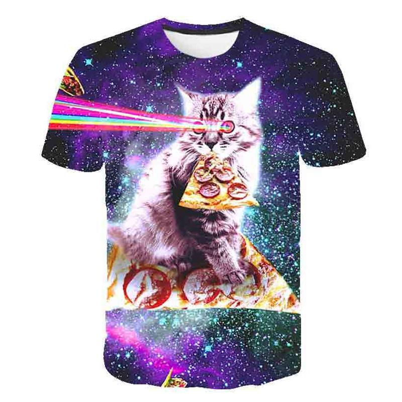 Cat Girls T Shirt Clothes Boys Girls Animal Children 3D T-Shirt Kids Summer Cat Lively Cute Funny Baby T Shirts Tops 2023 3-14Y