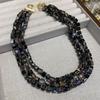 Symphony Sugar Cube Beads High-Quality Boutique Beads Multi-Layer Black Crystal Necklace Loose Beads Beaded Handmade Sweater Chain Chain