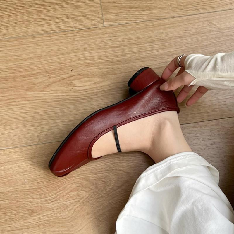 Fashion Bailamos Women Flat Shoes Fashion Low Heel Ladies Round Toe Mary Jane Shoes Soft Sole Shallow Slip On Ballerinas Shoe