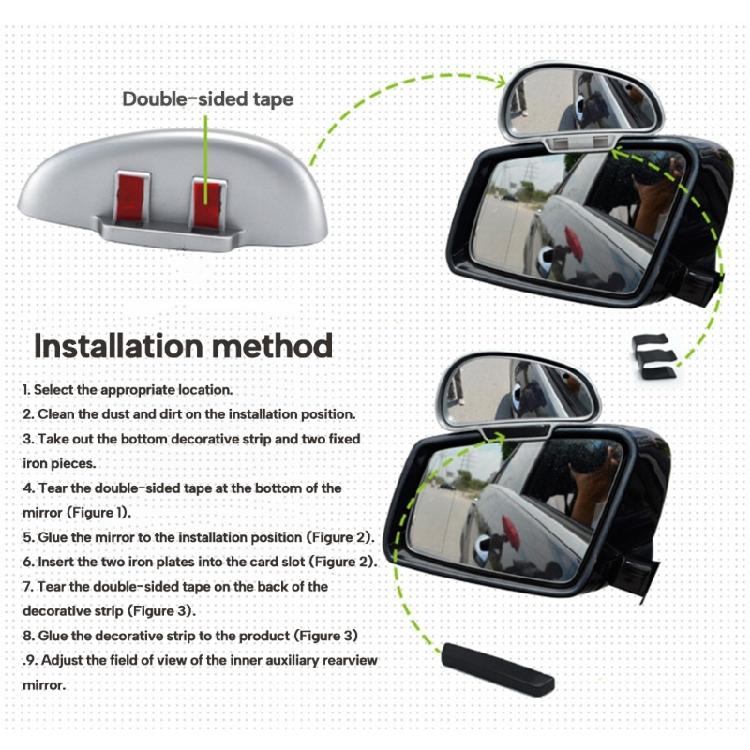 Car Blind Spot Mirror High Definition Convex Rear View Auxiliary with Wide Angle