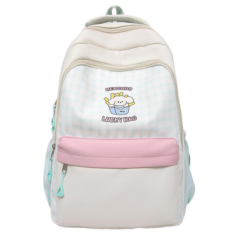 Extra Large Japanese Style Plaid Backpack for Middle & High School Students
