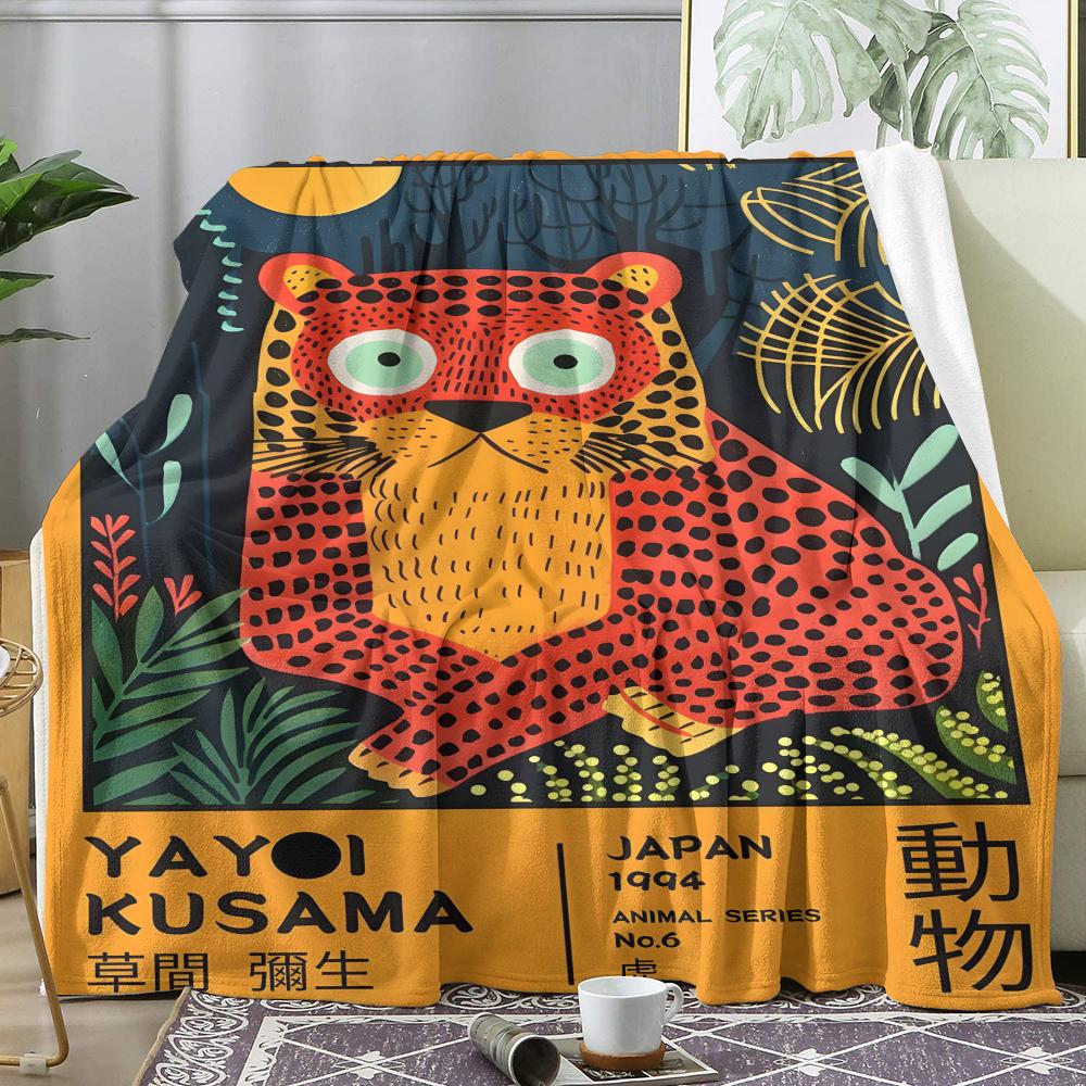 Y-Yayoi K-Kusama Throw Soft Flannel Throw Summer AC Blanket Lightweight Cool Nap Blanket for Sofa Bed Couch Travel 75x90cm