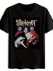 Slipknot Grafik T-Shirt - Schwarz Vintage Rockband Print Kurzarm Tee
