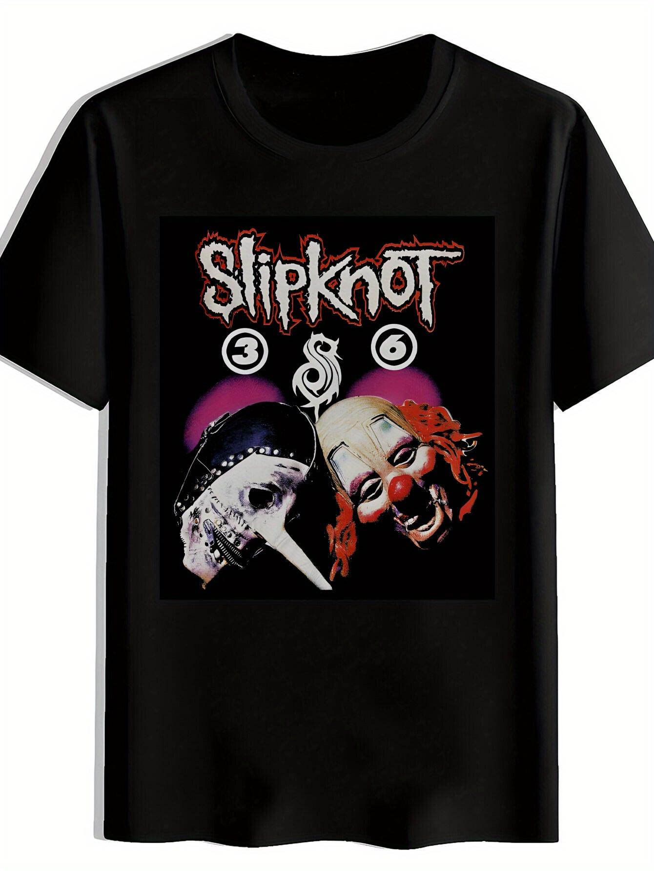 Slipknot Graphic T-shirt - Black Vintage Rock Band Print Short Sleeve Tee XXXXL