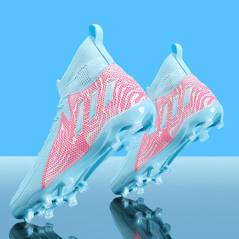 2025 European Cup summer new high-top football shoes two-color children and adolescents long nails broken nails training shoes
