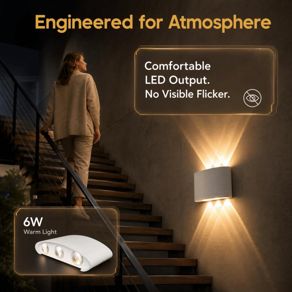 IP65 Waterproof Wall Sconce Lights 6W Wall Lamp Modern Up Down Wall Lights Bedroom