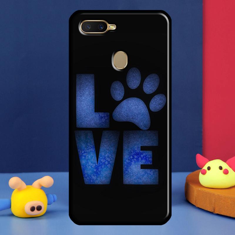 Dog Paw Case For Oppo A96 A76 A16 A74 A94 A54 S A57 A77 A58 A78 A98 A5 A9 A91 A15 A17 A52 A72 Cover